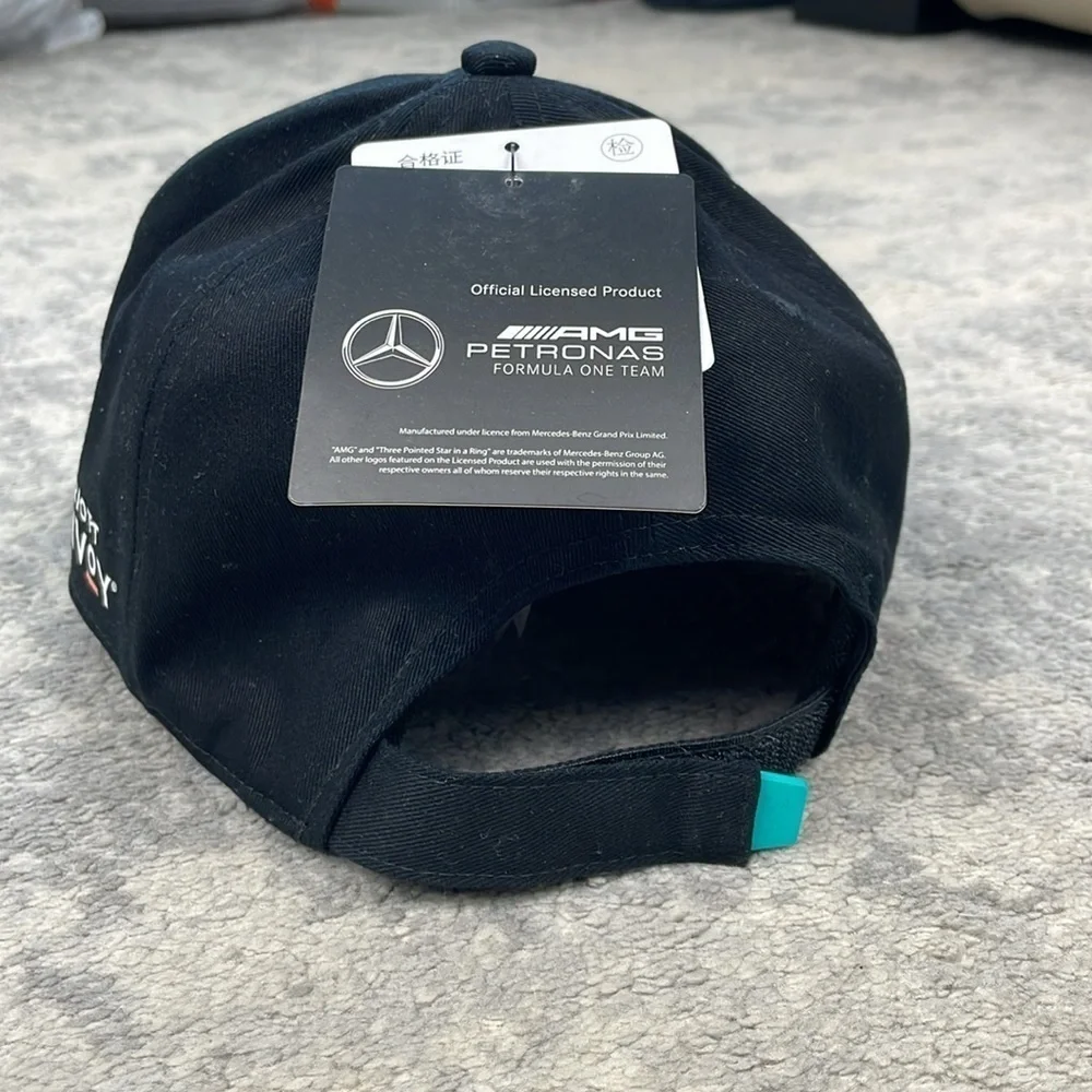 NWT Mercedes AMG Petronas F1 Logo Cap Baseball Hat Black Marriott Logo OS